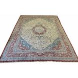 FINE PURE SILK HEREKE DESIGN CARPET, 350cm x 265cm,