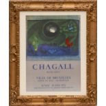 MARC CHAGALL, 'Quai de bercy', lithographic poster, printed by Mourlot 1972, 72cm x 52cm,