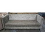 SOFA, chenille upholstered with seat cushion, 221cm W x 86cm D.