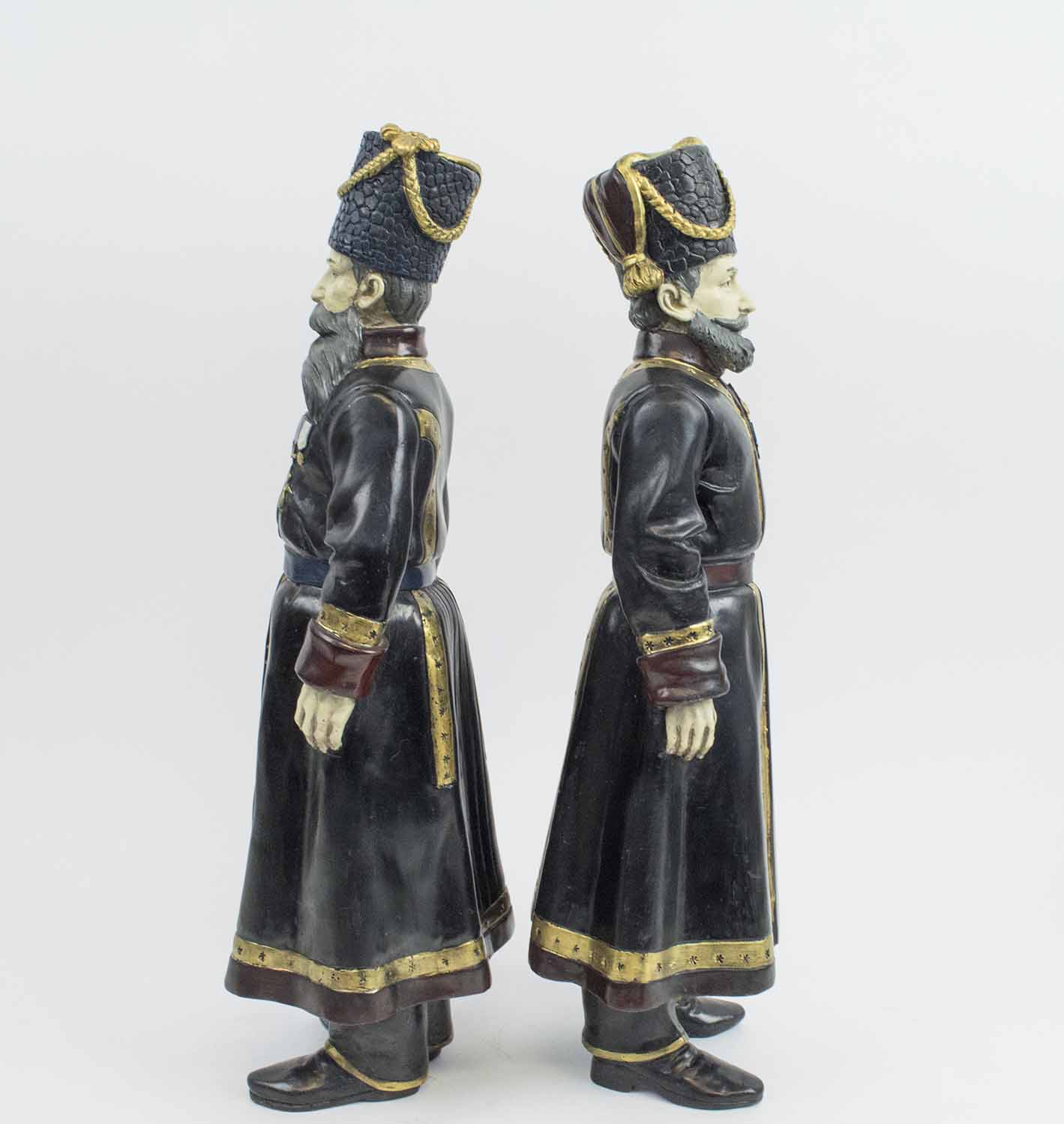 FABERGE MANNER BRONZE COSSACKS, a pair, Pustynnikov chamber Cossack 1894, - Image 3 of 6