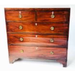 HALL CHEST, Regency flame mahogany of adapted shallow proportions,