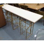 ADAM WILLIAMS DESIGN DETROIT CONSOLE AND STOOL, 180cm x 40cm x 81cm.