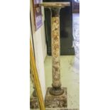 PEDESTAL, circa 1900, marble and bronze mounted of column form, 113cm H x 28cm.