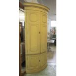 CHALON BOWFRONTED STANDING CORNER CUPBOARD,