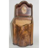 MAHOGANY KNIFE BOX, early 19th century, inlaid decoration, hinged lid, 36cm x 22cm.