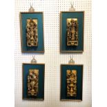 ORIENTAL GILTWOOD PANELS, set of four,