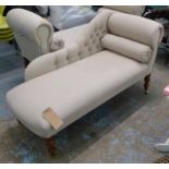 CHAISE LONGUE, in the English Country House Style, of slight proportions, 140cm W.