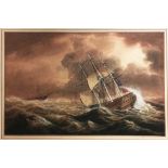 CHARLES AUGUSTUS MORNEWICK 'A Frigate Sailing to Aid of a Dismasted Vessel', watercolour,