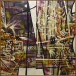 HURN 'Abstract Composition', 1950/60's, oil on boards, signed, 125cm x 120cm, framed.