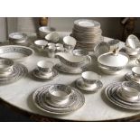 DINNER SERVICE, English fine bone China royal Doulton Baronet, 12 place, 8 piece setting.