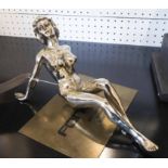 FONDICA CO ART, sculpture of reclining female, circa 1990's, 30cm L x 17cm H.