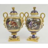 BARR, FLIGHT AND BARR PORCELAIN URNS, a pair, Royal Porcelain Works, Worcester,