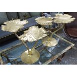 GINKGO LEAF SIDE TABLES, a pair, 1970's Italian style, 56cm H.