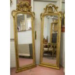 PIER MIRRORS, a pair, 19th century gilt, silveredwood and gesso,