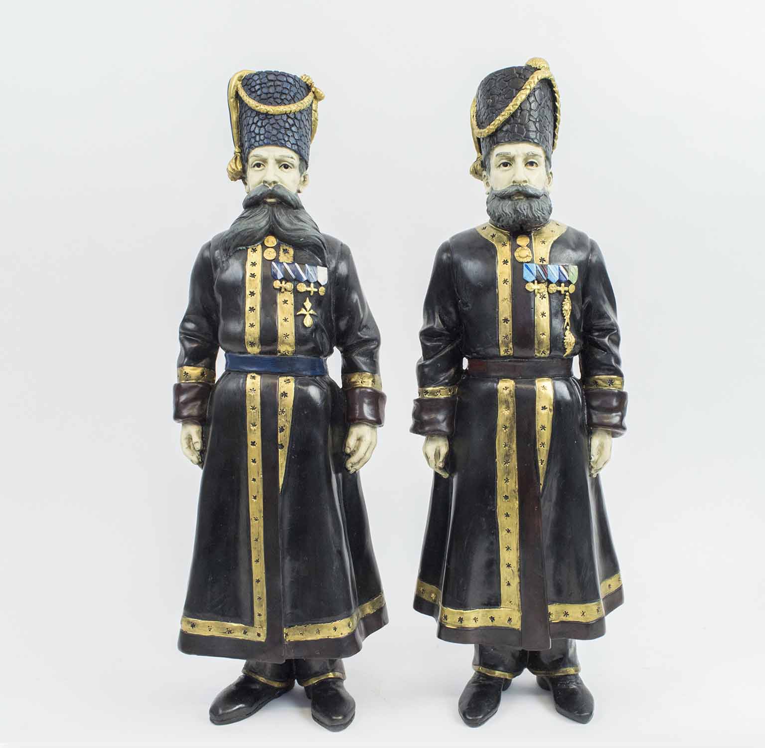 FABERGE MANNER BRONZE COSSACKS, a pair, Pustynnikov chamber Cossack 1894, - Image 2 of 6