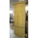 CHALON BOWFRONTED STANDING CORNER CUPBOARD,