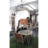COUNTRY ESTATE GARDEN ARCH, large vintage hand wrought iron, splits into 3 sections for transport,