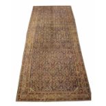 FINE ANTIQUE FEREGHAN KELLEH CARPET, 480cm x 225cm, all over herati design within matching borders.