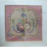 AUBUSSON TAPESTRY CHAIR DESIGN, gouache on paper, circa 1860, provenance; Jean-Yves Lhomond.