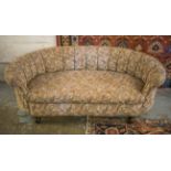 SOFA, paisley patterned upholstery with curved back, 169cm W.