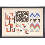 SONIA DELAUNAY, untitled, 1924, hand coloured pochoir, Suite: Ses Peintures, ses objets, ses tissus,