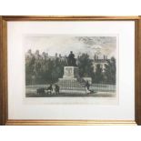 AFTER THOMAS SHEPHERD 'Bloomsbury Square and statue of Fox', photo lithograph, 44cm x 61cm, framed.