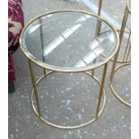 SIDE TABLE, 1950's French inspired bevelled glass top, 46cm x 46cm.