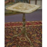 TRIPOD TABLE, 19th century later grey and gilt Chinoiserie decorated with rectangular tilt top,