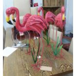 FLAMINGOS, a set of five, 1960's American style, 72cm H.