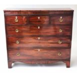 SCOTTISH HALL CHEST, early 19th century, mahogany and inlaid, of adapted shallow proportions,
