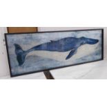 STUDY OF A WHALE, contemporary school, framed, 120cm x 43.5cm.