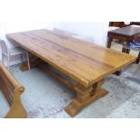 REFECTORY TABLE, French provincal style pine, 200cm x 100cm x 76cm H.
