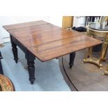 DRAWLEAF DINING TABLE, French provincial style, with later ebonised base.