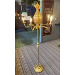 PINEAPPLE FLOOR LAMP, Maison Jansen inspired gilt metal, five branch design, 178cm H.