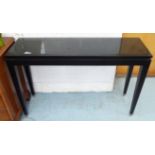 CONSOLE TABLE, ebonised finish, 120cm x 35cm x 81cm.