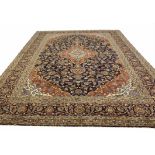 FINE BLUE KASHAN CARPET, 395cm x 298cm,