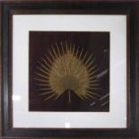 ANKASA for TROWBRIDGE GALLERY TROPICAL LEAF EMBROIDERY, framed and glazed, 61cm sq.