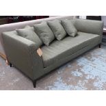 SOFA AND CHAIR COMPANY SOFA, contemporary green damask finish, 220cm W.