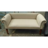 SOFA, in the English Country House style, cream upholstered, of slight proportions,140cm W.