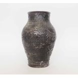 MEIJI PERIOD VASE, bronze, 29cm H.