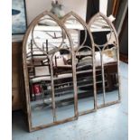 ORANGERY MIRRORS, a set of three, French Provincial style, 122cm x 57cm.