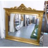 OVERMANTEL MIRROR, 19th century style giltwood, 140cm x 138cm.