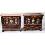 SIDE CABINETS, a pair,