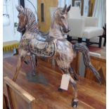 STUDY OF TWO STALLIONS, vintage Germanic inspired finish, 99cm H.