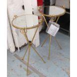 SIDE TABLES, a pair, Hollywood Regency inspired.
