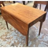 PEMBROKE TABLE, 19th century mahogany on square tapering supports, 96cm L x 73cm H.