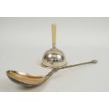 HAND BELL, George V silver, ivory handle, Chester 1911,
