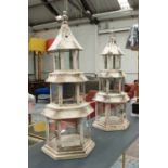 ORANGERY LANTERNS, a pair, pagoda design, 68cm H.