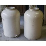 DOULTON STORAGE JARS, a pair, mid 20th century, cream glazed stoneware,