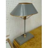 BOILLOT STYLE TABLE LAMP, grey finish, 42cm H.